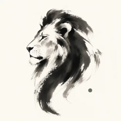 Leo, in ink
