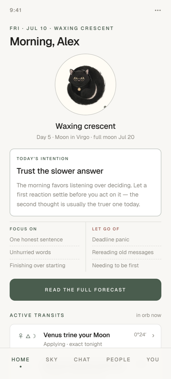 Stellara home screen
